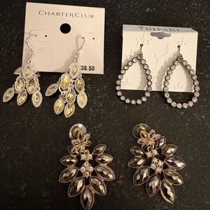 Charter Club Silver and Gold Leaf Earrings